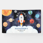 Galaxy Planets and Stars Space Rocket Willkommen Banner (Horizontal)