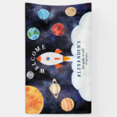 Galaxy Planets and Stars Space Rocket Willkommen Banner (Vertikal)