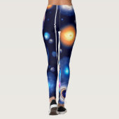 Galaxy Planets Black Sky Leggings (Rückseite)