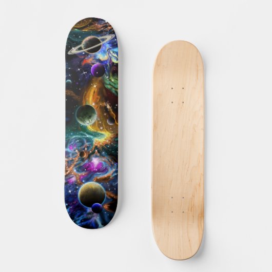Galaxy Planets Nebula Skateboard (Vorderseite)