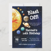 Galaxy Planets Sonnensystem Weltraum Geburtstag Einladung (Vorderseite)