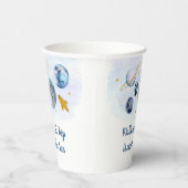  Galaxy Planets Space Blue Gold Geburtstag Pappbecher (Rechts)