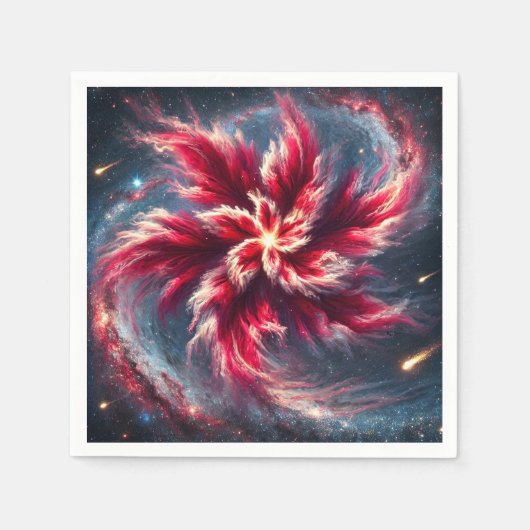 Galaxy Poinsettia Festivals Blumendekoupage Napkin Serviette (Vorderseite)