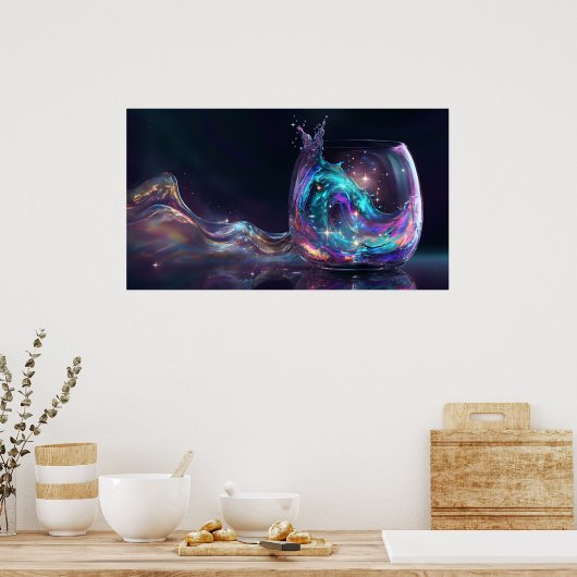 Galaxy Pour Poster - Kosmische Glaskunst (Küche)