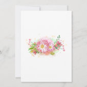 Galaxy Rainbow Floral Unicorn Kinderdusche Einladung (Rückseite)