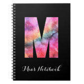 Galaxy Rainbow Letter M Notebook Notizblock (Vorderseite)