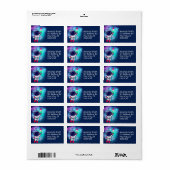 Galaxy Retro Astronauten Bomb Popsiv Adressaufkleber (Vorne)