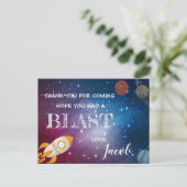 Galaxy Rocket Planets zum Geburtstag Vielen Dank Postkarte (Stehend Vorderseite)