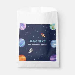 Galaxy Rocket Ship Niedliche Geburtstag Party Blue Geschenktütchen