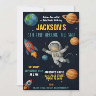 Galaxy Rocket Ship Party laden ein Einladung