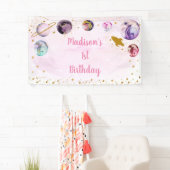 Galaxy Rosa Gold Weltraum Geburtstag Banner (Insitu)