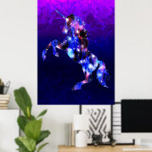 Galaxy rosa schönes funkelnd Einhornbild Poster (Heimbüro)