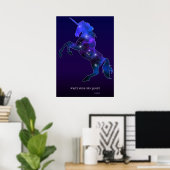 Galaxy rosa schönes funkelnd Einhornbild Poster (Heimbüro)
