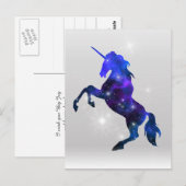 Galaxy rosa schönes funkelnd Einhornbild Postkarte (Vorne/Hinten)