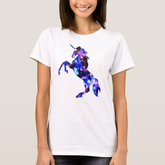 Galaxy rosa schönes funkelnd Einhornbild T-Shirt (Vorderseite)