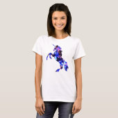 Galaxy rosa schönes funkelnd Einhornbild T-Shirt (Vorne ganz)