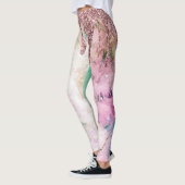 Galaxy Rose Gold Glitzer Tropfen Elegantes Design Leggings (Links)