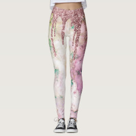 Galaxy Rose Gold Glitzer Tropfen Elegantes Design Leggings