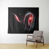 Galaxy Rose Red Large Wandteppich (Beispiel (Horizontal))