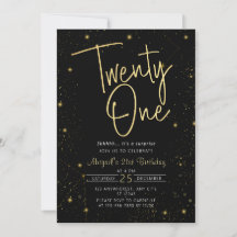 Galaxy Script Black und Gold 21. Geburtstag Party