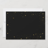 Galaxy Script Foto Black and Gold Birthday Party Einladung (Rückseite)