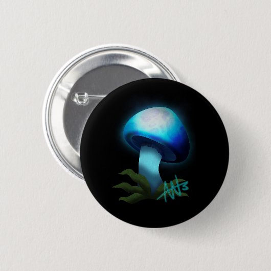 Galaxy Shiitake Glighlight Blue Mushroom Button (Vorne & Hinten)