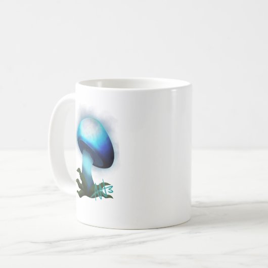 Galaxy Shiitake Glighlight Blue Mushroom Kaffeetasse (Vorderseite Links)