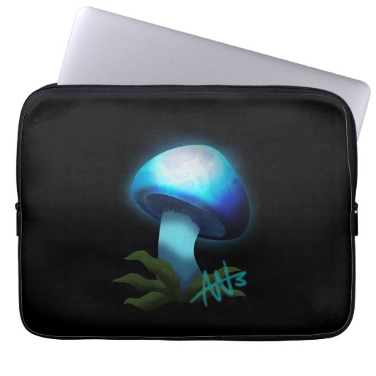 Galaxy Shiitake Glighlight Blue Mushroom Laptopschutzhülle (Vorderseite)