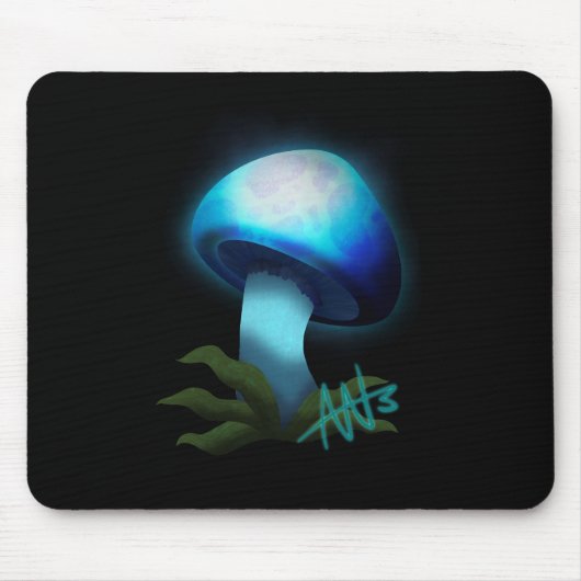 Galaxy Shiitake Glighlight Blue Mushroom Mousepad (Vorne)