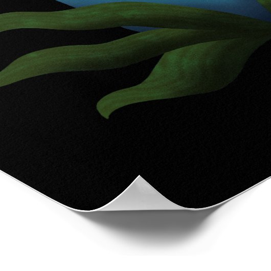 Galaxy Shiitake Glighlight Blue Mushroom Poster (Ecke)