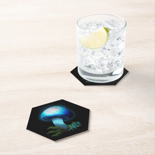 Galaxy Shiitake Glighlight Blue Mushroom Untersetzer (Vor Ort)