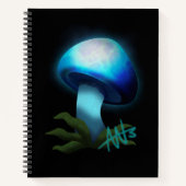 Galaxy Shiitake Glühend Blaues Pilz Spiral Notizblock (Vorderseite)
