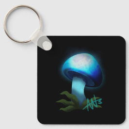 Galaxy Shiitake Glühlicht Blaues Pilzmetall Schlüsselanhänger