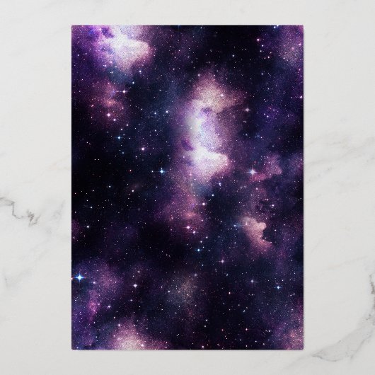 Galaxy Silvester Party Folieneinladung (Rückseite)