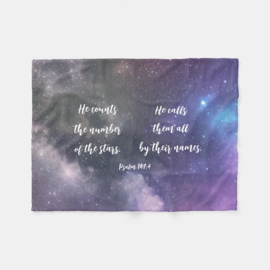 Galaxy Sky Bible Verse Fleecedecke (Vorderseite (Horizontal))