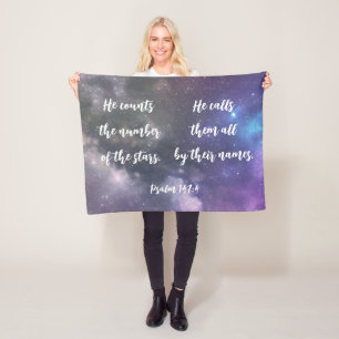Galaxy Sky Scripture Bible Verse Fleecedecke