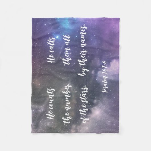Galaxy Sky Scripture Bible Verse Fleecedecke (Vorderseite)