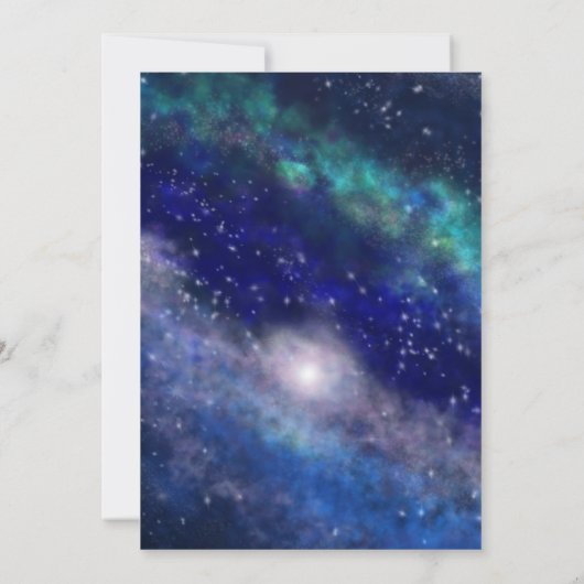 Galaxy Sky Stellar Birthday Party Einladung (Rückseite)