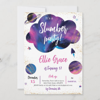 Galaxy Slumber Party Einladung
