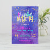 Galaxy Slumber Party Geburtstagseinladung Einladung (Stehend Vorderseite)