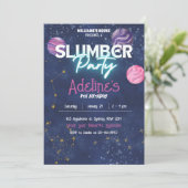 Galaxy Slumber Party Geburtstagseinladung Einladung (Stehend Vorderseite)