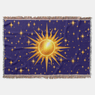 Galaxy Sonne und Sterne Faux Gold Navy Blau Decke