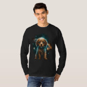 Galaxy Space Astronaut Dog Saturn Planets T-Shirt (Vorne ganz)