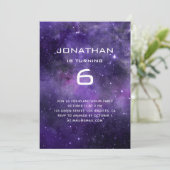 Galaxy Space Birthday | Planetarium Cosmic Party Einladung (Stehend Vorderseite)