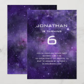 Galaxy Space Birthday | Planetarium Cosmic Party Einladung (Vorne/Hinten)