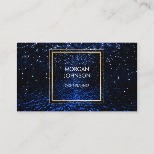 Galaxy Space Black Confetti Vip Visitenkarte (Vorderseite)