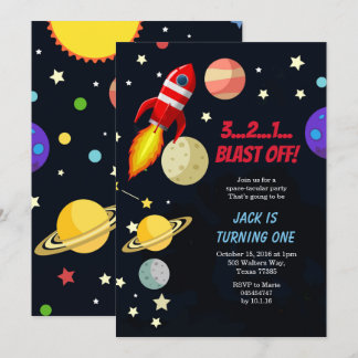 Galaxy Space Blast vom Geburtstag Einladung