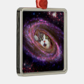 Galaxy Space Cats LOL Funny Square Ornamente (Rechts)
