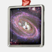 Galaxy Space Cats LOL Funny Square Ornamente (Links)