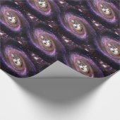 Galaxy Space Cats Wrapping Paper Geschenkpapier (Ecke)